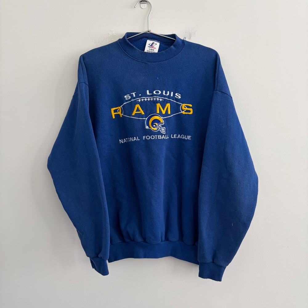 Logo Athletic St Louis Rams NFL Sweatshirt Mens Blue Large Crewneck Vintage